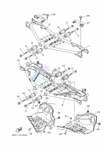 YFM700FWAD GRIZZLY 700 EPS (B4FL) drawing REAR ARM