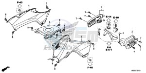 TRX250TEG TRX250T Europe Direct - (ED) drawing BODY COVER/TANK COVER