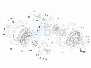 MP3 300 4t 4v ie lt ibrido drawing Front wheel