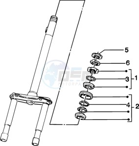 Zip 50 4T drawing Steering bearing ball tracks