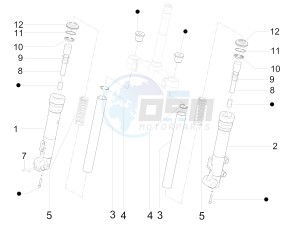 X Evo 125 Euro 3 drawing Fork's components (Escorts)