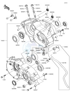 KX85-II KX85DJF EU drawing Crankcase