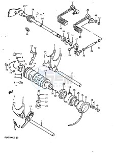 GSX1100 (Z-D) drawing GEAR SHIFTING