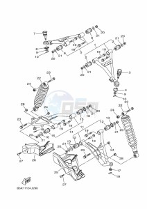 YFM700FWBD KODIAK 700 EPS (BGFD) drawing FRONT SUSPENSION & WHEEL