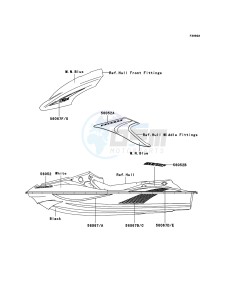 JET SKI STX-15F JT1500A7F FR drawing Decals(M.N.Blue)