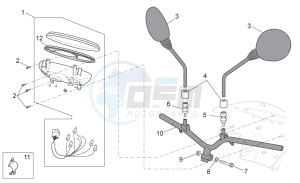 Scarabeo 50 4t 4v e2 drawing Handlebar - Dashboard