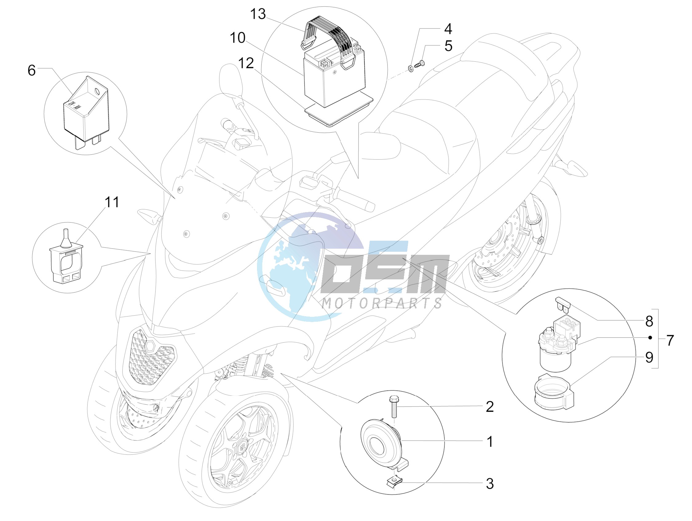 Remote control switches - Battery - Horn