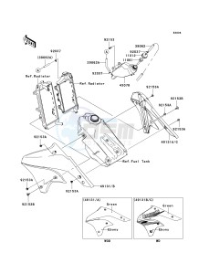 KLX 450 A [KLX450R] (A8F-A9F) A8F drawing ENGINE SHROUDS