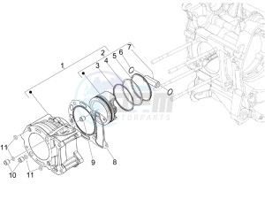 Beverly 250 Tourer (USA) USA drawing Cylinder-piston-wrist pin unit