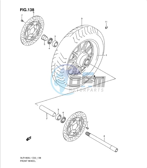 FRONT WHEEL (VLR1800TL1 E19)