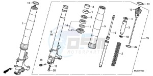 VFR1200FD VFR1200F UK - (E) drawing FRONT FORK