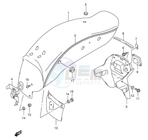 GZ250 (E1) drawing REAR FENDER (MODEL X)