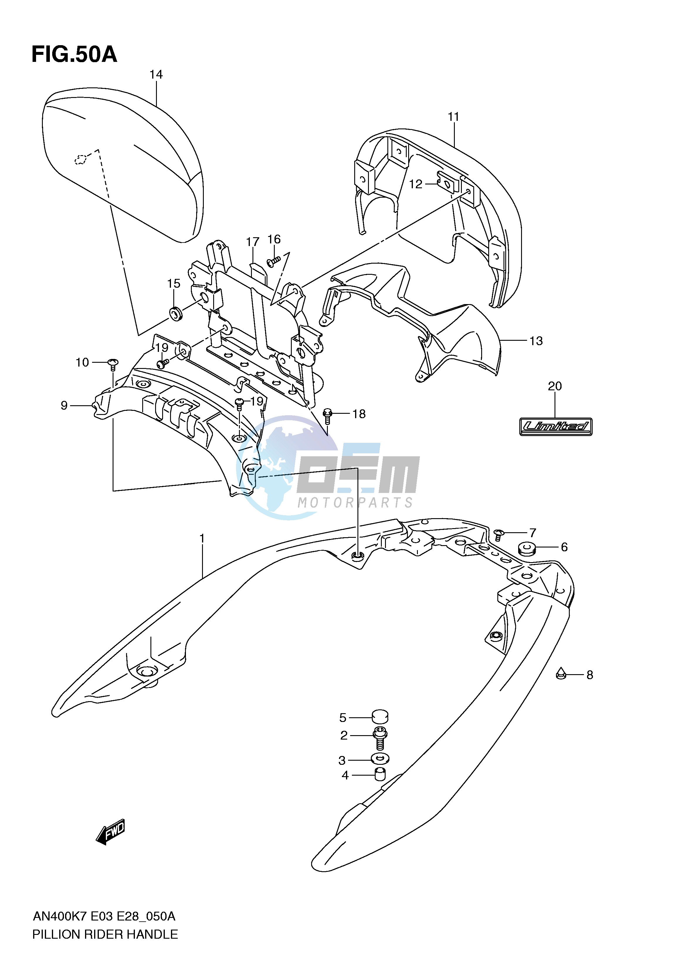 PILLION RIDER HANDLE (AN400ZAL0)