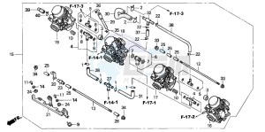 CB600F CB600S drawing CARBURETOR (ASSY.) (2)