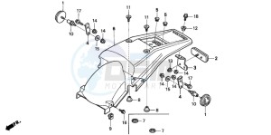 XR250R drawing REAR FENDER (CM)