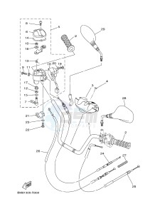 YFM450FWA GRIZZLY 450 IRS (BM81) drawing STEERING HANDLE & CABLE