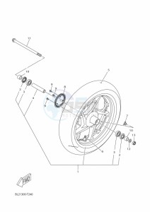 CZD300-A XMAX 300 TECH MAX (BY36) drawing FRONT WHEEL