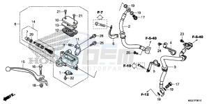 CB500XAF CB500X UK - (E) drawing FRONT BRAKE MASTER CYLINDER (ABS)