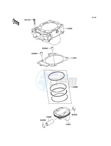 KX450F KX450D6F EU drawing Cylinder/Piston(s)