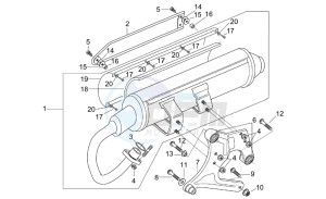 Leonardo 125-150 drawing Exhaust unit