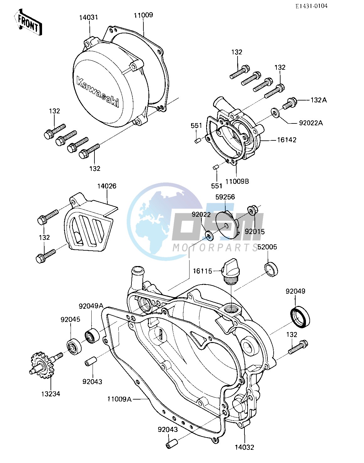 ENGINE COVERS_WATER PUMP -- 84 KX250-C2- -