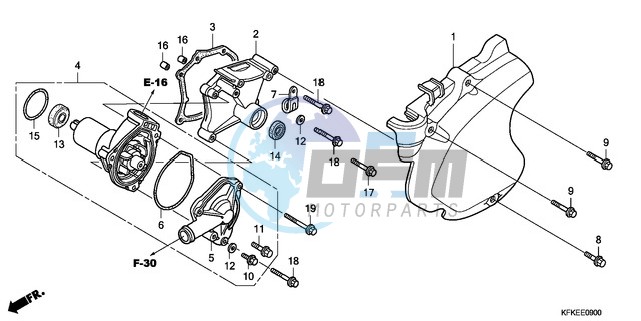 LEFT CRANKCASE COVER/WATE R PUMP