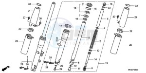 VT750CA9 UK - (E / MKH MME ST) drawing FRONT FORK