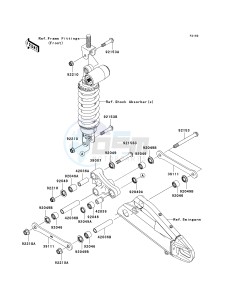 ZX 600 P [NINJA ZX-6R] (7F-8FA) P7F drawing REAR SUSPENSION