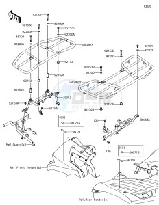 BRUTE FORCE 750 4x4i EPS KVF750GFF EU drawing Carrier(s)