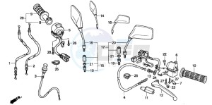 CB250 NIGHTHAWK drawing HANDLE LEVER/SWITCH/CABLE (2)