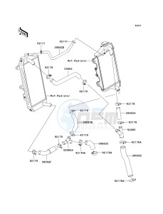 KLX 450 A [KLX450R] (A8F-A9F) A8F drawing WATER PIPE