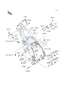 KX 250 M (M2) drawing FRAME FITTINGS