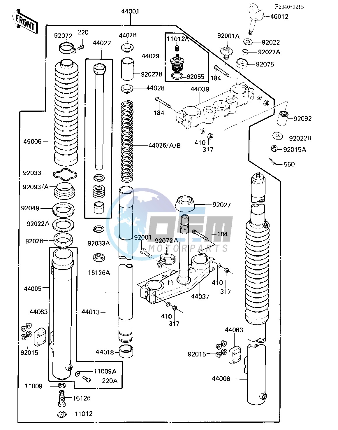 FRONT FORK   -- 84 KX250-C2- -