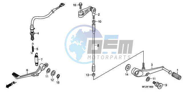 BRAKE PEDAL/CHANGE PEDAL