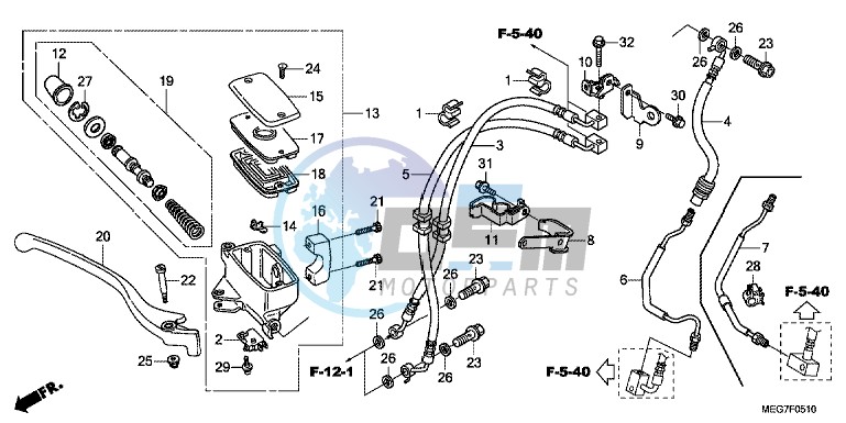 FRONT BRAKE MASTER CYLINDER (VT750C2S/ CS)