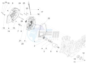 Liberty 150 iGet 4T 3V ie ABS (EMEA) drawing Flywheel magneto cover - Oil filter