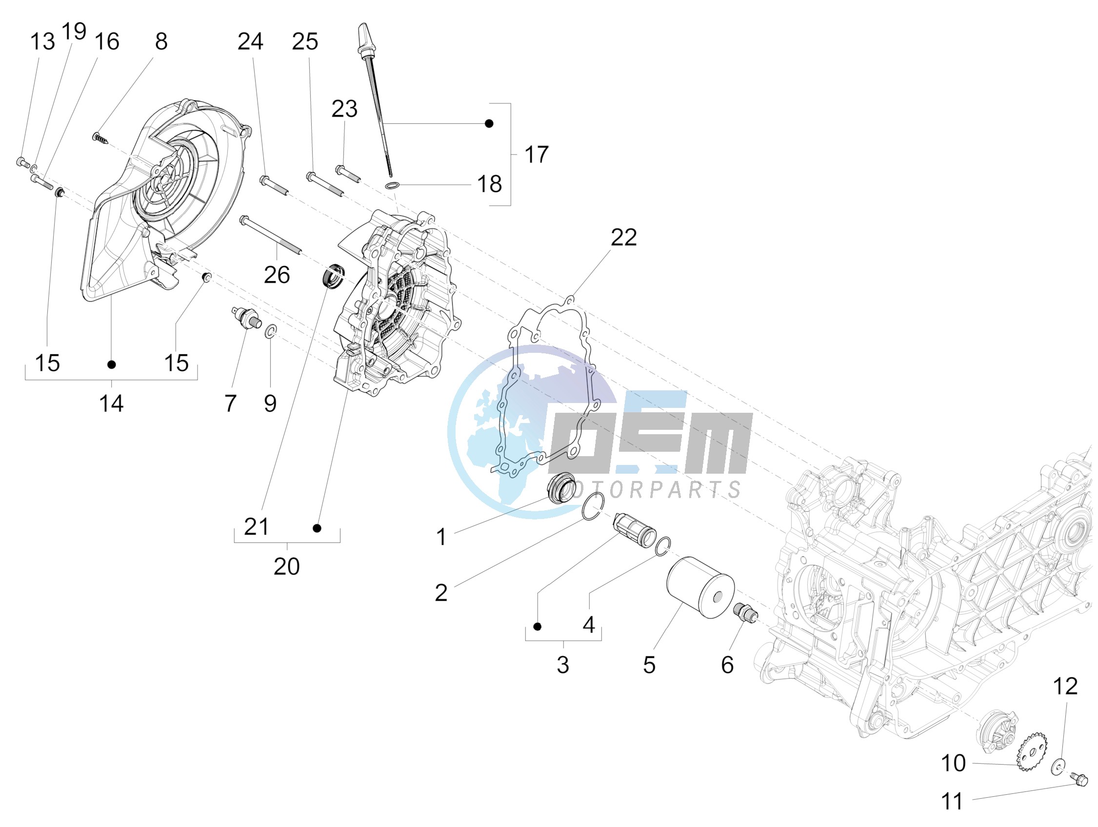 Flywheel magneto cover - Oil filter