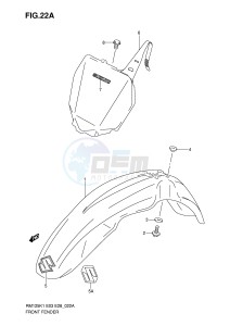 RM125 (E3-E28) drawing FRONT FENDER (MODEL K4 K5 K6)