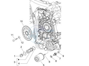 LX 125 4T drawing Flywheel magneto cover - Oil filter