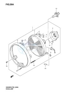 GS500 (P19) drawing HEADLAMP (GS500K4 K5 K6UK4 K5 K6 P2, P19, P54)