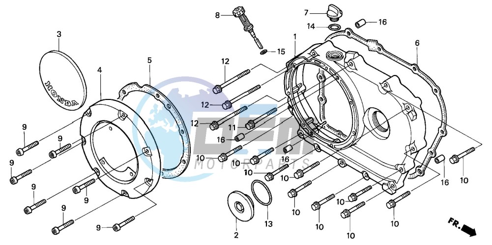 RIGHT CRANKCASE COVER (VT1100CV/CW/C2)