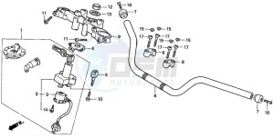 CB750F2 SEVEN FIFTY drawing HANDLE PIPE/TOP BRIDGE