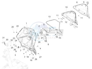 Liberty 150 iGet 4T 3V ie ABS (APAC) drawing Front glove-box - Knee-guard panel