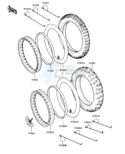 KDX 250 B [KDX250] (B2) [KDX250] drawing WHEELS_TIRES -- 82 KDX250-B2- -