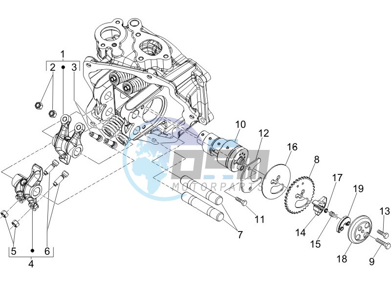 Camshaft - Rocking levers support unit