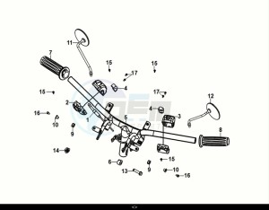 FIDDLE IV 125 (XG12W1-IT) (M0) drawing CABLE - SWITCH - HANDLE LEVER