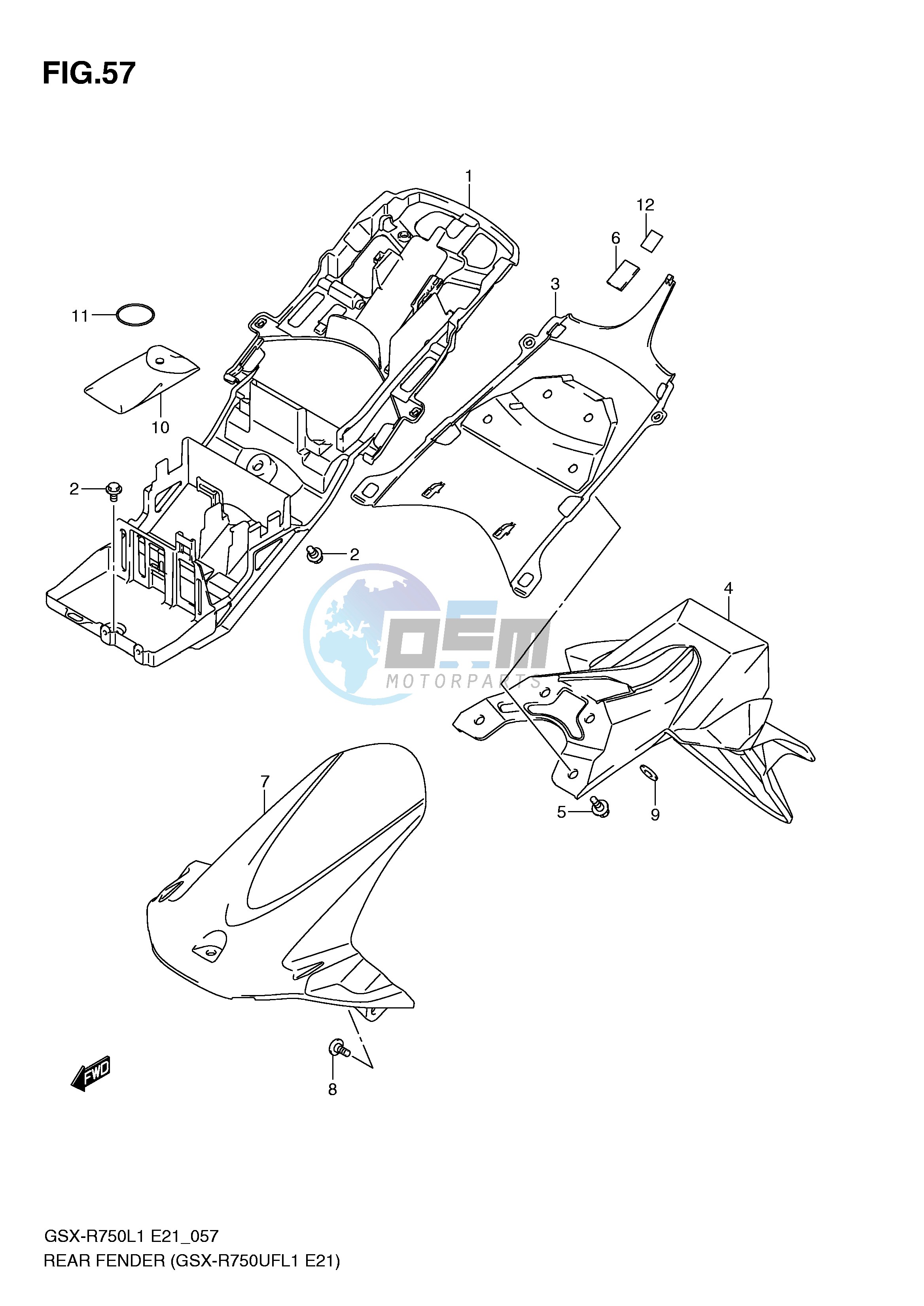 REAR FENDER (GSX-R750UFL1 E21)