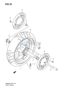 AN650 (E2) Burgman drawing FRONT WHEEL (AN650K6 K7 K8 K9 L0)