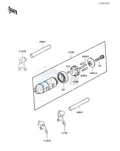 KD 80 M [KD80] (M3-M7) [KD80] drawing GEAR CHANGE DRUM & FORKS