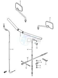 LS650 (E28) SAVAGE drawing HANDLEBAR - CONTROL CABLE (LS650FG FJ FK FL)